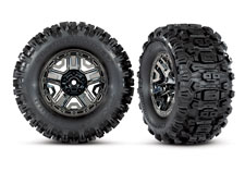Hoss 4X4 VXL (#90076-4) Sledgehammer Tires and Black Chrome Wheels