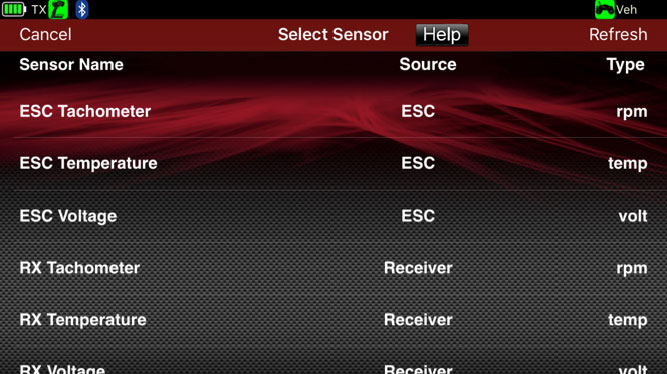 Sensor auswählen