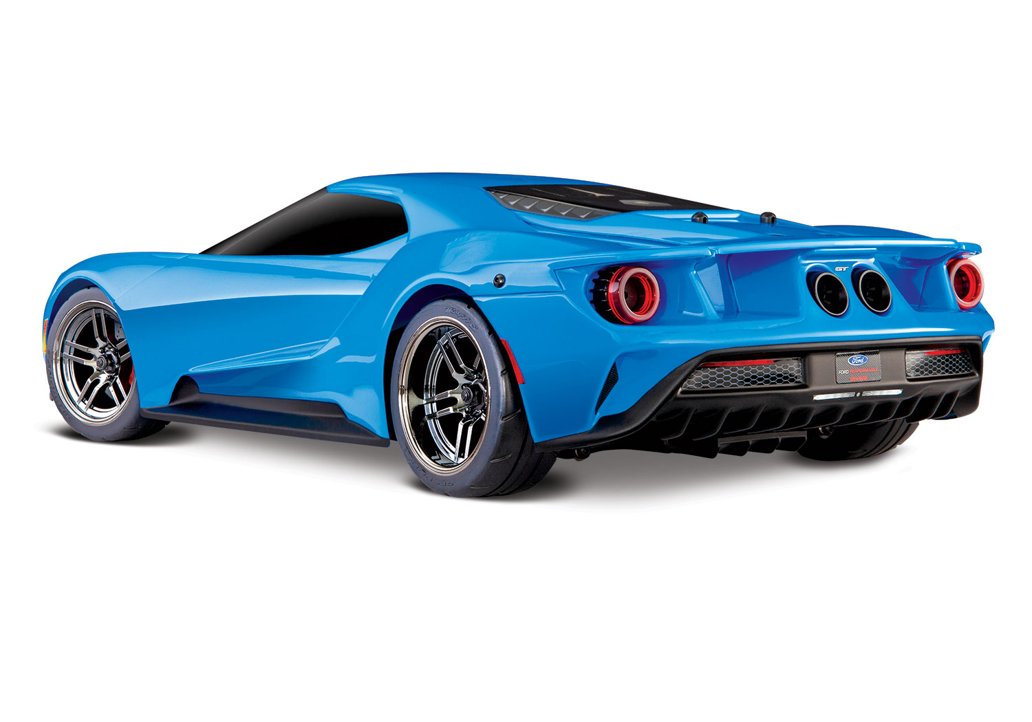 Rückansicht des blauen Ford GT