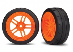 Orangefarbene Felgen mit geteilter Speiche, 1,9" Response-Reifen