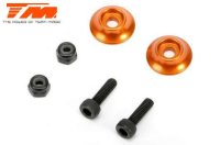 Option Part - E5 - Aluminium Rear Wing Buttons - Orange (2 pcs)