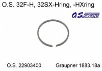 O.S. 22903400 Piston Ring 32F-H Graupner 1883.18a