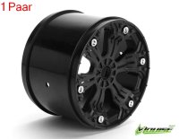 Felge schwarz 3.8 Traxxas Style Bead 1 Paar (2) 1:8 MT / 1/2 Offset /  LOUISE