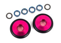 Wheelie-Bar-R&auml;der 6061-T6 Alu pink eloxiert +KT TRAXXAS