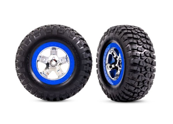 BFGoodrich T/A KM2 Reifen auf Felgen chrom/blau vorne (2)