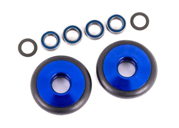 Komplettrad Wheelie bar 6061-T6 Aluminium blau (2)