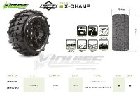 X-CHAMP Sport-Reifen   Felge schwarz (2) *J* 24mm TRAXXAS X-MAXX / LOUISE MFT