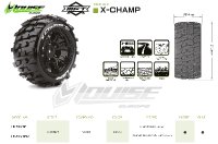 LR-T3349B X-CHAMP Sport-Reifen   Felge schwarz (2) *J* 24mm TRAXXAS X-MAXX / LOUISE MFT