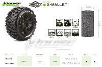 X-MALLET Sport-Reifen   Felge schwarz (2) *J* 24mm TRAXXAS X-MAXX / LOUISE MFT