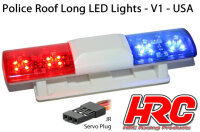 HRC8731U Lichtset - 1/10 TC/Drift - LED - JR Stecker - Polizei Dachleuchten V1 - 6 Blinkenmodus (Blau / Rot) 105x30x26mm