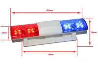 HRC8731U Lichtset - 1/10 TC/Drift - LED - JR Stecker - Polizei Dachleuchten V1 - 6 Blinkenmodus (Blau / Rot) 105x30x26mm