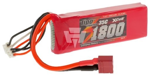 Lipo Akku 2S - 7,4 Volt - 1800mAh - T-Plug