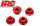 HRC1052RE Radmuttern - M4 serrated geflanscht - Stahl - Rot (4 Stk.)