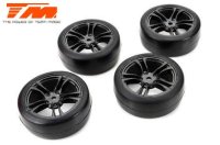 Reifen - 1/10 Touring - montiert - 5 Spoke silber Felgen...