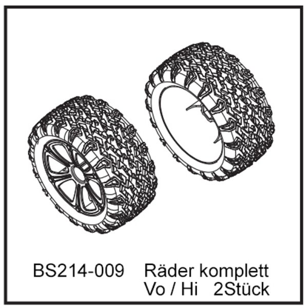 Räder komplett Vo / Hi (2 Stück) - BEAST TX