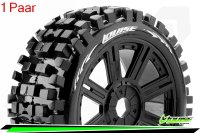 LR-T324SB Louise RC - B-ULLDOZE - 1-8 Buggy --Inhalt: 2 Reifen-- Fertig Verklebt - Soft - Speichenfelgen Schwarz - Hex 17mm - L-T324SB