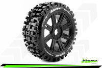 LR-T324SB Louise RC - B-ULLDOZE - 1-8 Buggy --Inhalt: 2 Reifen-- Fertig Verklebt - Soft - Speichenfelgen Schwarz - Hex 17mm - L-T324SB