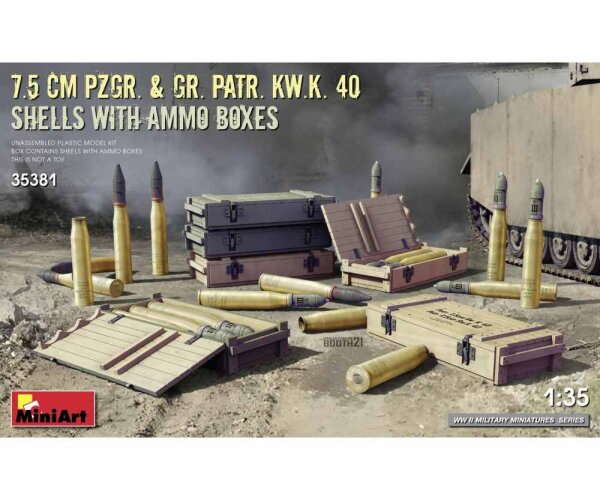 1:35 Mun.-Kisten/Projektile 7.5cm KwK.40