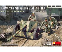 1:35 Deutsche 7,5cm PaK 40 mit Crew (4) mittlere...