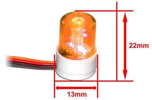Lichtset - 1/10 TC/Drift - LED - JR Stecker - Einzeln Dach Blinklicht V2 - Orange / HRC8737O