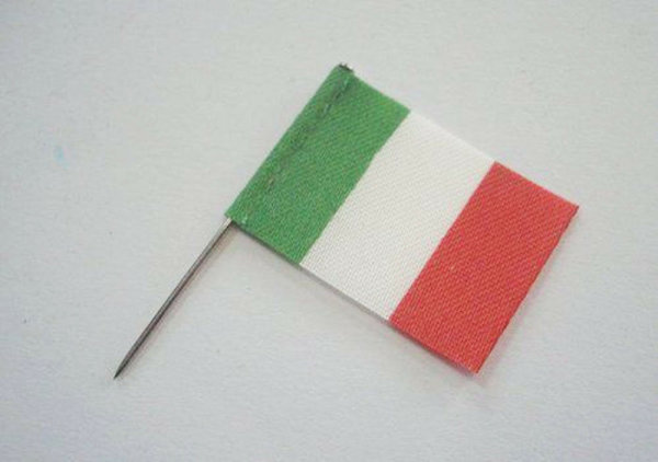 FLAGGE ITALIEN  20x30 mm  beidseitig bedruckt mit Flaggenstock