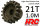 HRC71021 Motorritzel - 1.0M / 5mm Achse - Stahl - Leicht - 21Z