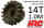 HRC71014 Motorritzel - 1.0M / 5mm Achse - Stahl - Leicht - 14Z