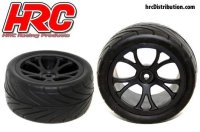 HRC61107 "Reifen - 1/10 Buggy - Hinten - montiert - Schwarz Felgen - 2,2"" - 12mm hex - Street Arrow Radial (2 Stk,) (Ken Block kompatibel)  HRC61107" / HRC61107