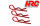 HRC2071RE Karosserieklammern - 1/10 - Kurz - Klein Kopf - Rot (10 Stk.)