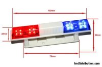 HRC8732 Lichtset - 1/10 TC/Drift - LED - JR Stecker - Polizei Dachleuchten V2 - 6 Blinkenmodus (Blau / Rot)  HRC8732