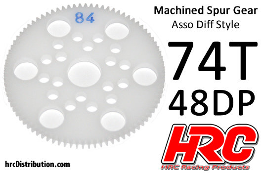 Hauptzahnrad - 48DP - Low Friction Gefräst Delrin - Diff Style -  74Z