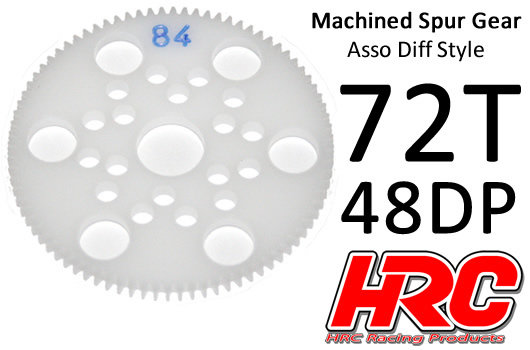 Hauptzahnrad - 48DP - Low Friction Gefräst Delrin - Diff Style -  72Z