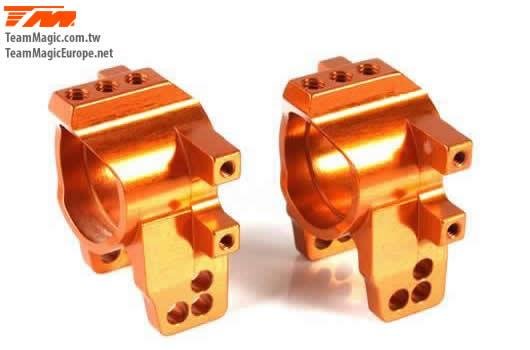 Option Part - E4D-MF - Aluminum 7075 - Rear Hub Carrier - Orange (2 pcs)