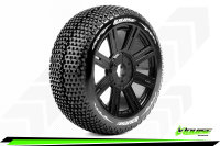 LR-T3104VB Louise RC - B-TURBO - 1-8 Buggy Komplettradsatz - Fertig Verklebt - Super Soft - Speichenfelgen Schwarz - Hex 17mm - L-T3104VB