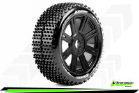 LR-T3150SB Louise RC - B-HORNET - 1-8 Buggy Komplettradsatz - Fertig Verklebt - Soft - Speichenfelgen Schwarz - Hex 17mm - L-T3150SB