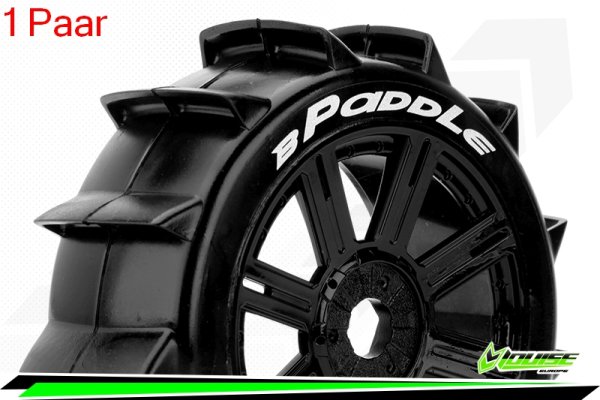 Louise RC - B-PADDLE - 1-8 Buggy Komplettradsatz - Fertig Verklebt - Soft - Speichenfelgen Schwarz - Hex 17mm - L-T3249SB