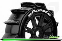 LR-T3249SB Louise RC - B-PADDLE - 1-8 Buggy Komplettradsatz - Fertig Verklebt - Soft - Speichenfelgen Schwarz - Hex 17mm - L-T3249SB