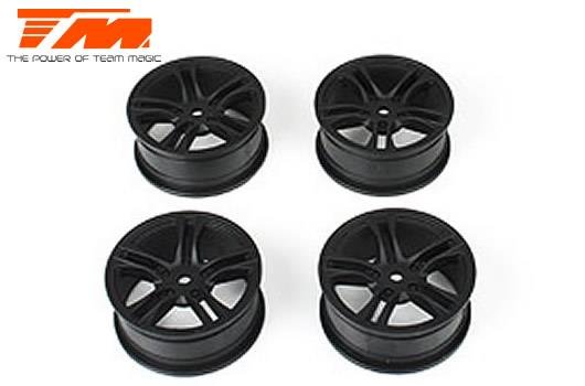 Felgen - 1/10 Drift - 5 Spoke - 12mm Hex - Schwarz - Baked Coating (4 Stk.)