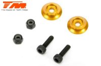 Option Part - E5 - Aluminium Rear Wing Buttons - Gold (2 pcs)