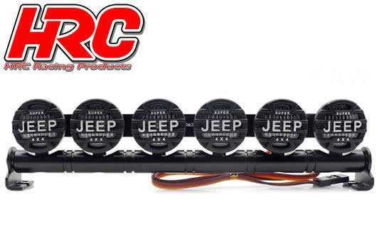 Lichtset - 1/10 oder Monster Truck - LED - JR Stecker - Dachleuchten Stange - Jeep Cover - 6x Weiss LED