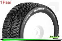 LR-T3112SW Louise RC - T-TURBO - 1-8 Truggy --Inhalt: 2 Reifen-- Fertig Verklebt - Soft - Dish Felgen Weiss - 0-Offset - Hex 17mm - L-T3112SW