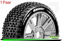 LR-T3126VBC Louise RC - B-PIRATE - 1-8 Buggy --Inhalt: 2 Reifen-- Fertig Verklebt - Super Soft - Speichenfelgen Schwarz-Chrom - Hex 17mm - L-T3126VBC