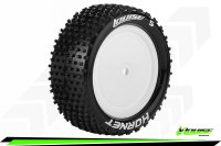 Louise RC - E-HORNET - 1-10 Buggy --Inhalt: 2 Reifen-- Fertig Verklebt - Super Soft - Dish Felgen Weiss - Hex 12mm - 4WD - Vorne - L-T3170VWKF