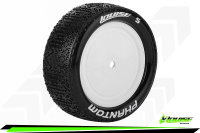 LR-T3178SWKF Louise RC - E-PHANTOM - 1-10 Buggy --Inhalt: 2 Reifen-- Fertig Verklebt - Soft - Dish Felgen Weiss - Hex 12mm - 4WD - Vorne - L-T3178SWKF