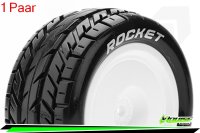 LR-T3188SWKR Louise RC - E-ROCKET - 1-10 Buggy --Inhalt: 2 Reifen-- Fertig Verklebt - Soft - Dish Felgen Weiss - Hex 12mm - 4WD - Hinten - L-T3188SWKR