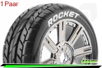 LR-T3190SBC Louise RC - B-ROCKET - 1-8 Buggy --Inhalt: 2 Reifen-- Fertig Verklebt - Soft - Speichenfelgen Schwarz-Chrom - Hex 17mm - L-T3190SBC