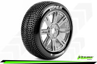 Louise RC - B-VIPER-JA - 1-8 Buggy --Inhalt: 2 Reifen-- Fertig Verklebt - Soft - Speichenfelgen Schwarz-Chrom - Hex 17mm - L-T3194SBC