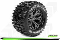 LR-T3202SBCM Louise RC - MT-PIONEER - 1-10 Monster Truck --Inhalt: 2 Reifen-- Fertig Verklebt - Sport - Felgen 2.8 Schwarz-Chrom - Hex 14mm - L-T3202SBCM