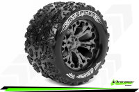 LR-T3203SBCM Louise RC - MT-SPIDER - 1-10 Monster Truck --Inhalt: 2 Reifen-- Fertig Verklebt - Sport - Felgen 2.8 Schwarz-Chrom - Hex 14mm - L-T3203SBCM