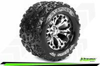 Louise RC - MT-SPIDER - 1-10 Monster Truck --Inhalt: 2 Reifen-- Fertig Verklebt - Sport - Felgen 2.8 Chrom - 0-Offset - Hex 12mm - L-T3203SC